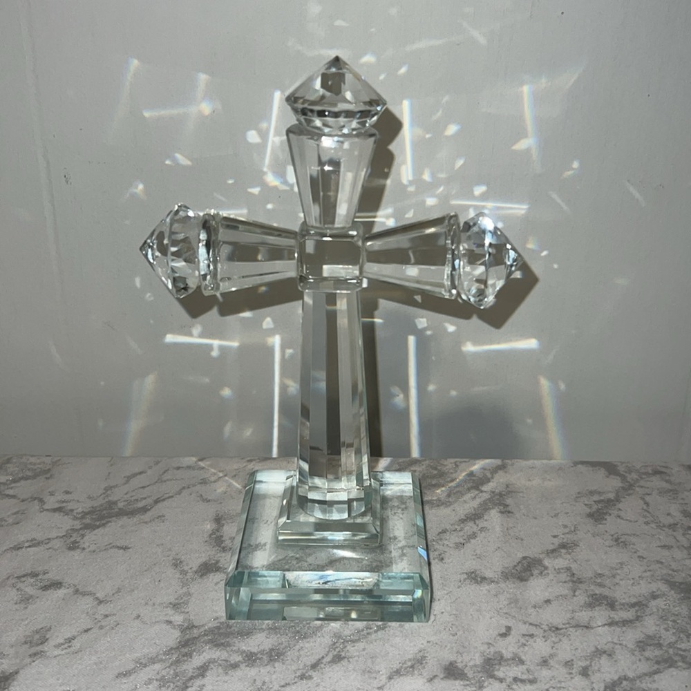 Standing Glass Cross - Picture 3 of 4